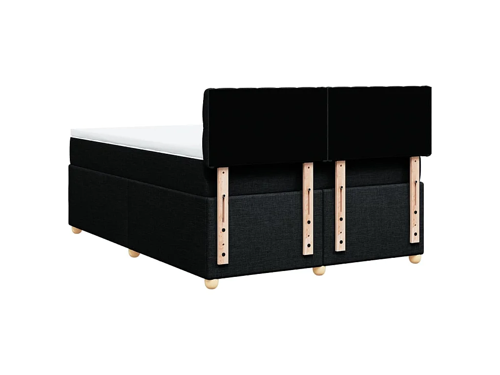 Boxspringbett mit Matratze Schwarz 140x190 cm Stoff