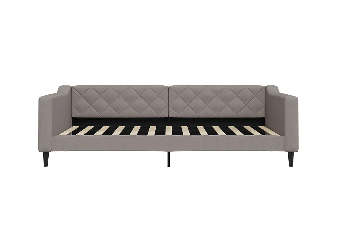 Lit de jour avec gigogne et tiroirs taupe 100x200 cm tissu