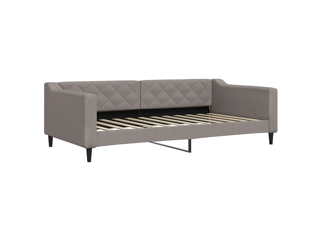 Slaapbank met onderschuifbed en lades 100x200 cm stof taupe