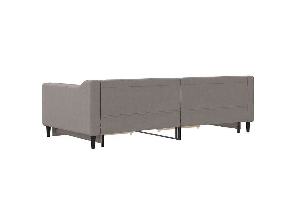 Slaapbank met onderschuifbed en lades 100x200 cm stof taupe