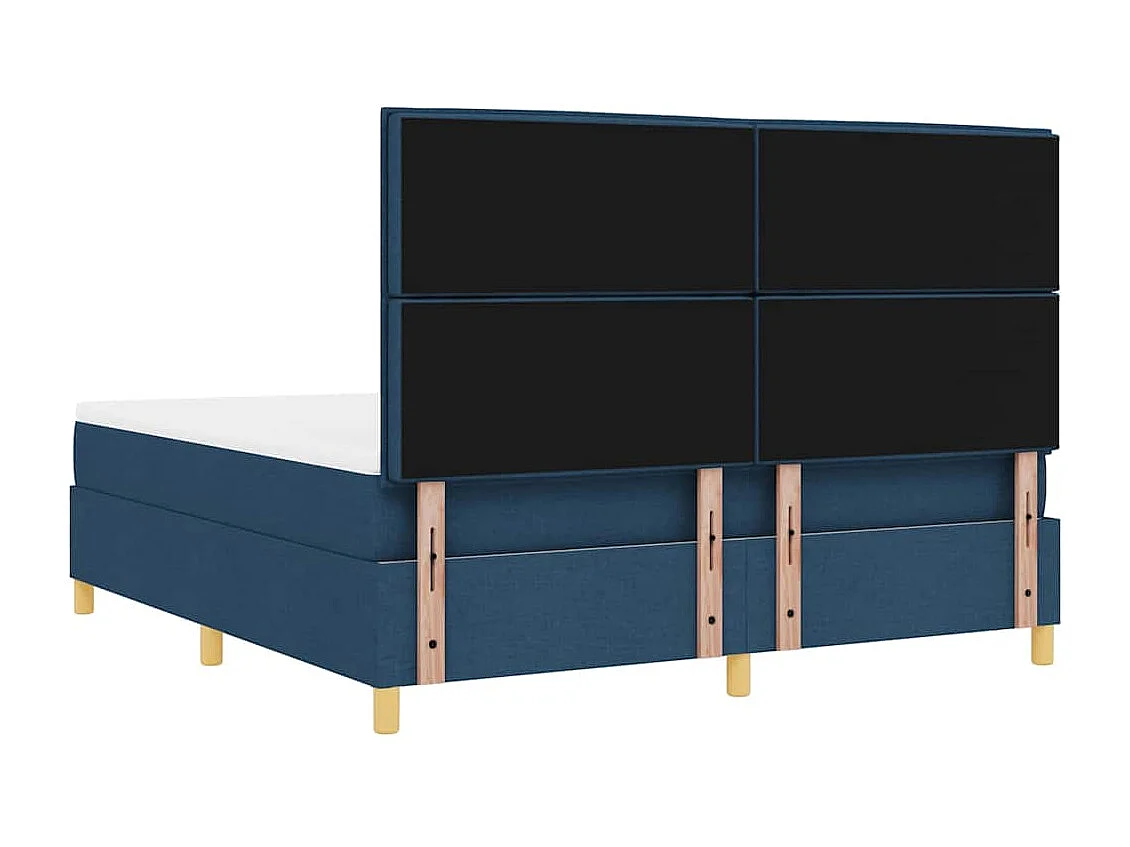 Letto a molle con materasso Blu 180 x 200 cm Tessuto