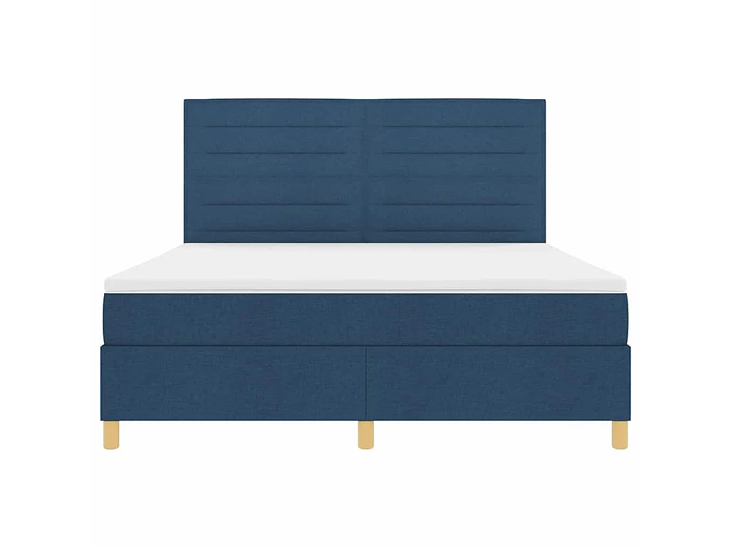 Lit à ressorts avec matelas Bleu 180 x 200 cm tissu