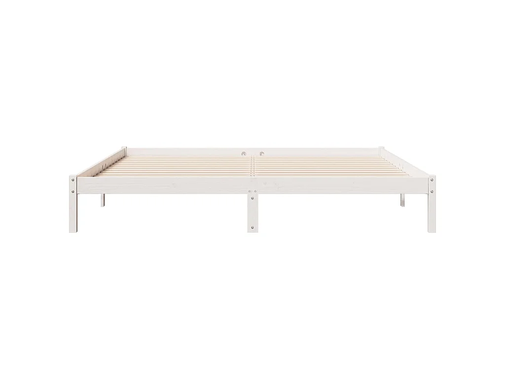 Letto Extra Lungo senza Materasso Bianco 180x220 cm in Pino