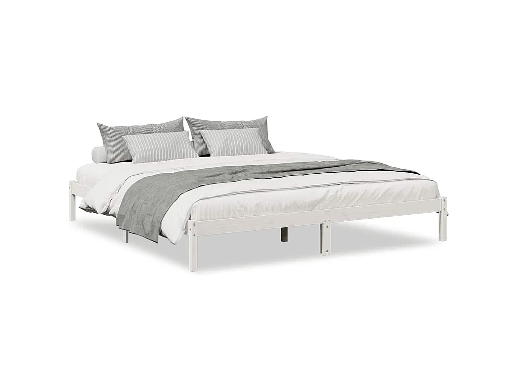 Cadre de lit extra long sans matelas 180x220 cm bois massif pin