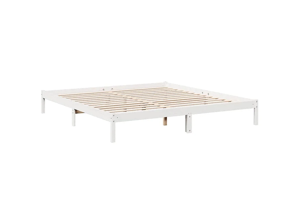Cadre de lit extra long sans matelas 180x220 cm bois massif pin