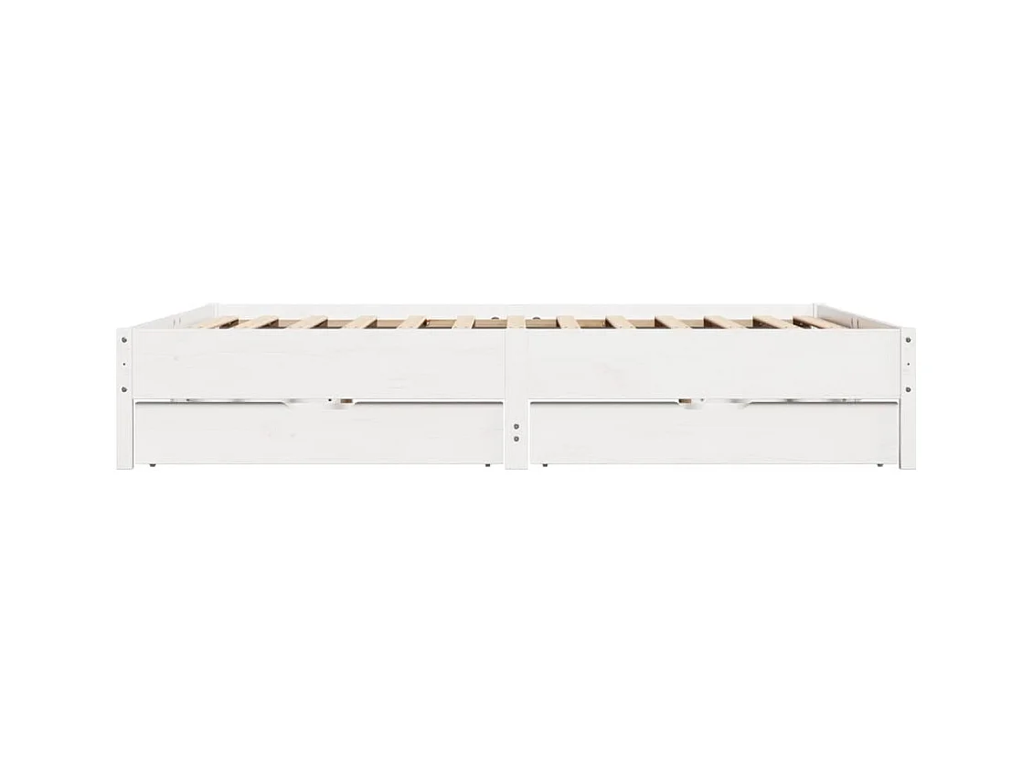 Cadre de lit sans matelas blanc 180x200 cm bois massif de pin