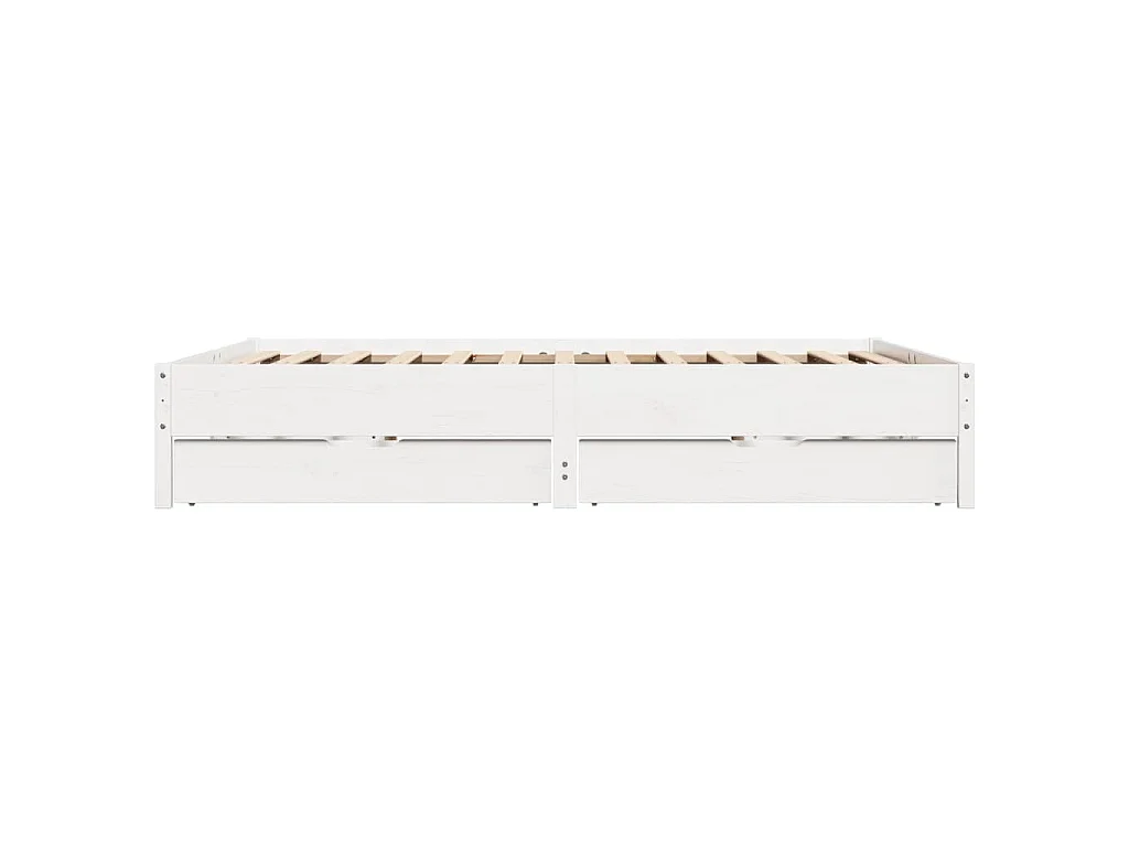 Cadre de lit sans matelas blanc 180x200 cm bois massif de pin