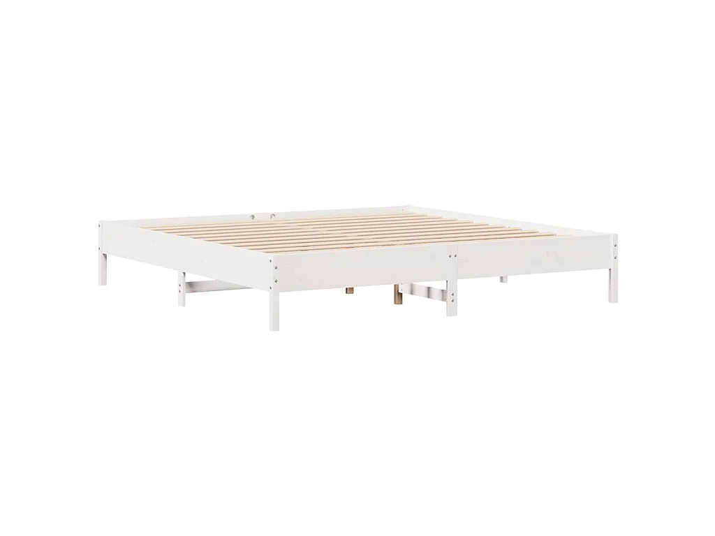 Bedframe zonder matras massief grenenhout wit 180x200 cm