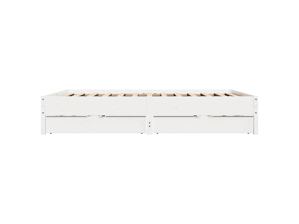 Bedframe zonder matras massief grenenhout wit 180x200 cm