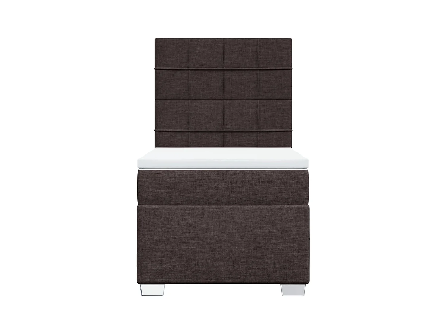 Giroletto a Molle con Materasso Marrone Scuro 90x200 cm Tessuto