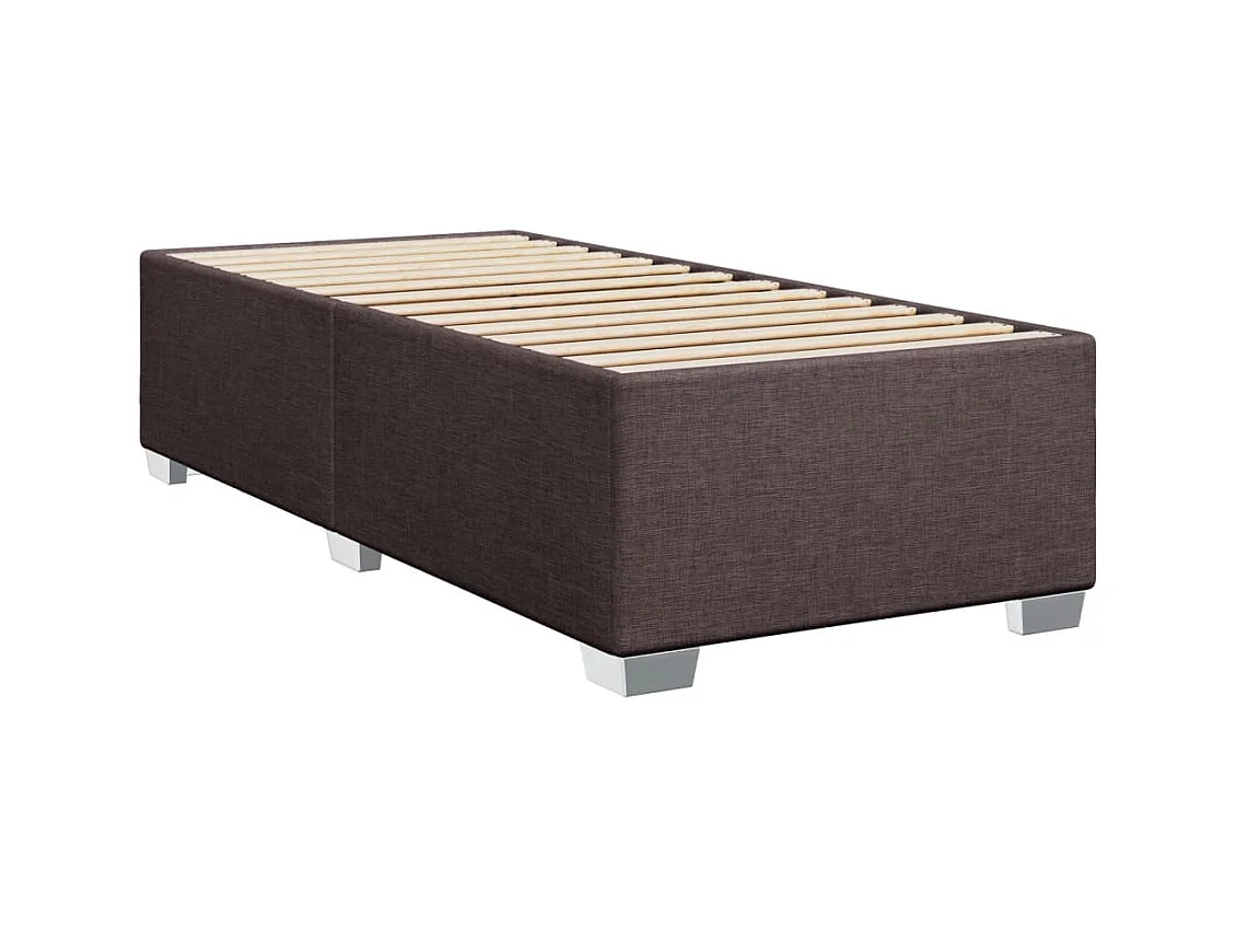 Boxspringbett mit Matratze Dunkelbraun 90x200 cm Stoff