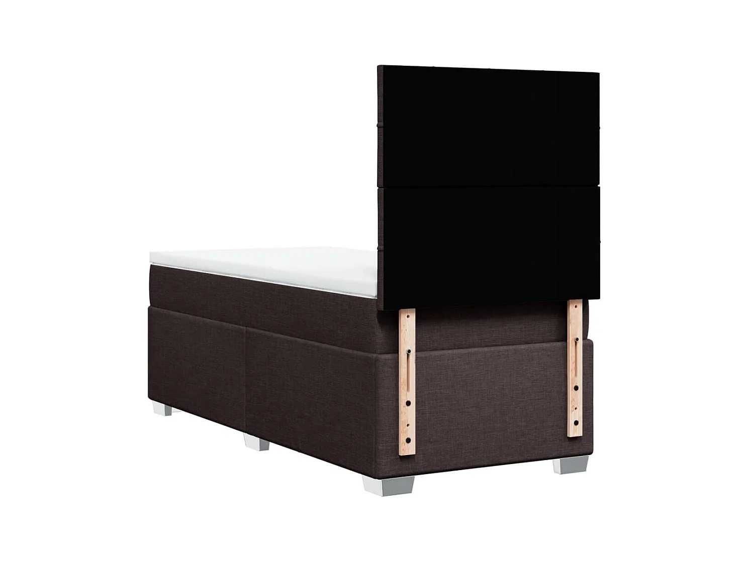 Boxspringbett mit Matratze Dunkelbraun 90x200 cm Stoff