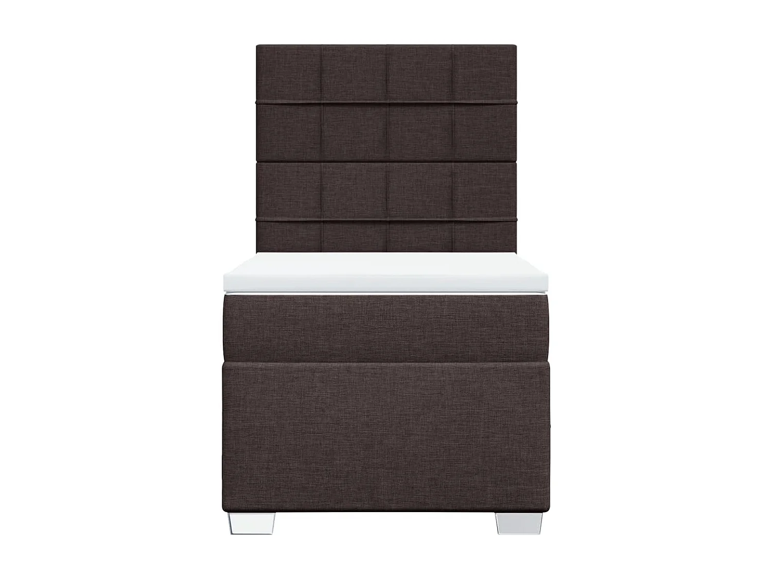 Boxspringbett mit Matratze Dunkelbraun 90x200 cm Stoff