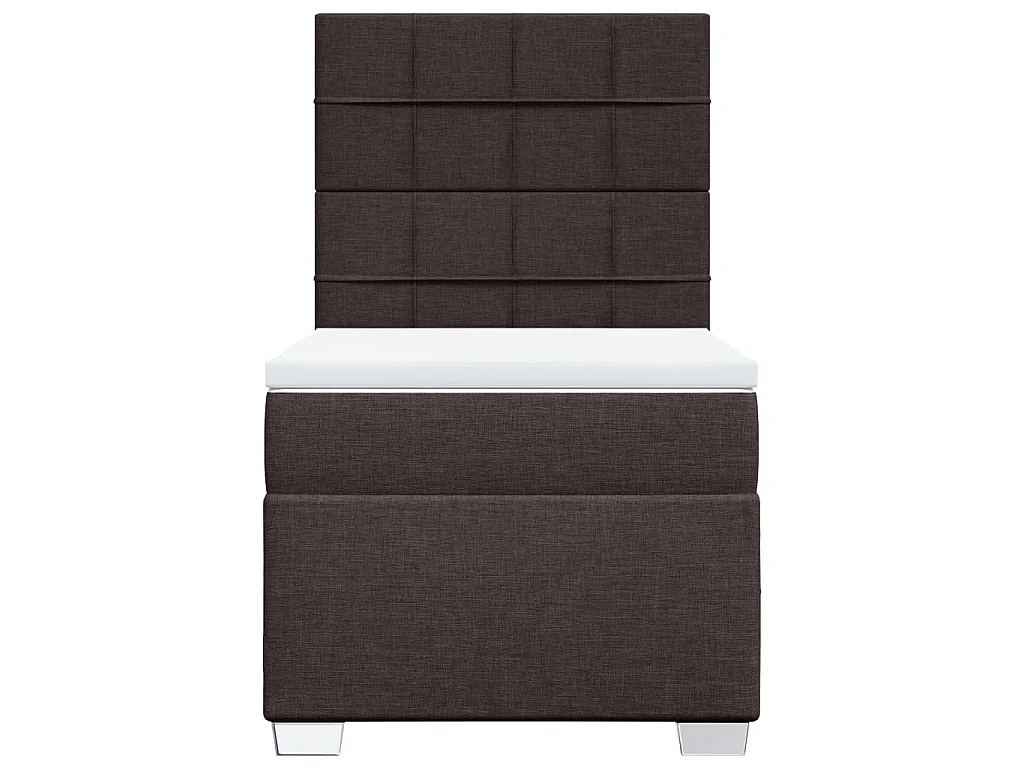 Boxspring met matras stof donkerbruin 90x200 cm