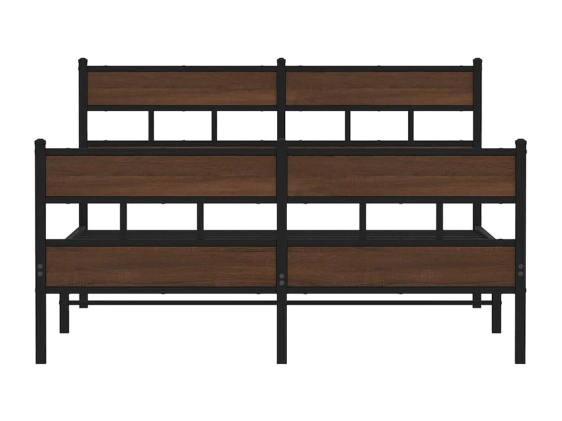 Cadre de lit en métal sans matelas chêne marron 160x200 cm
