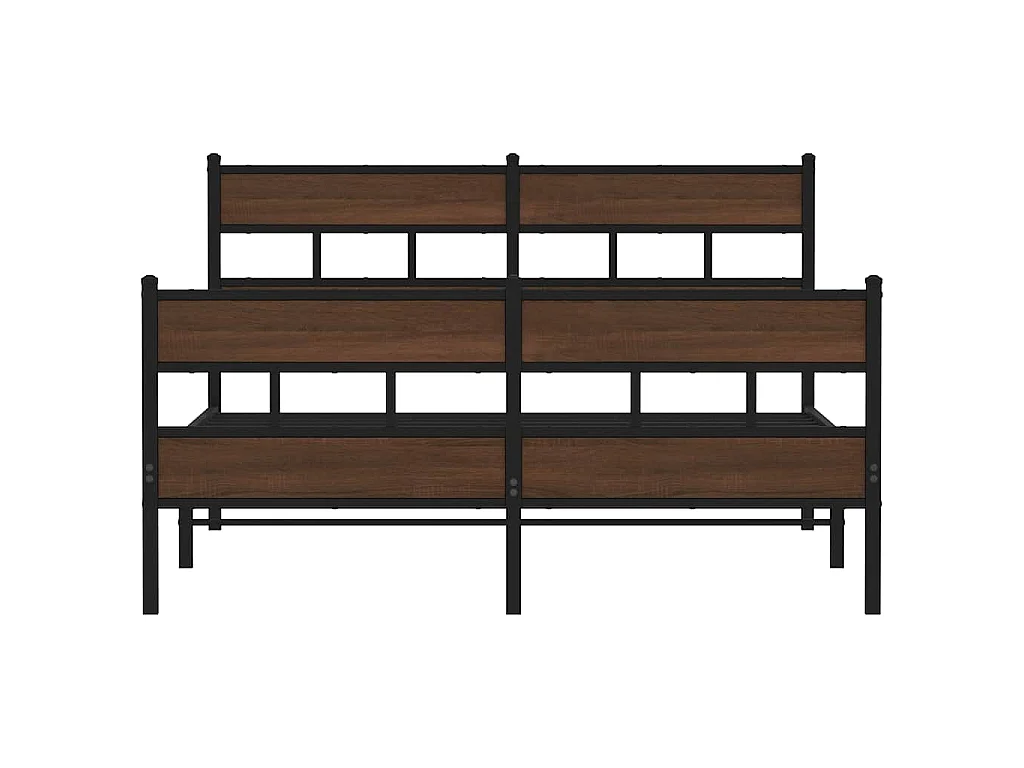 Cadre de lit en métal sans matelas chêne marron 160x200 cm