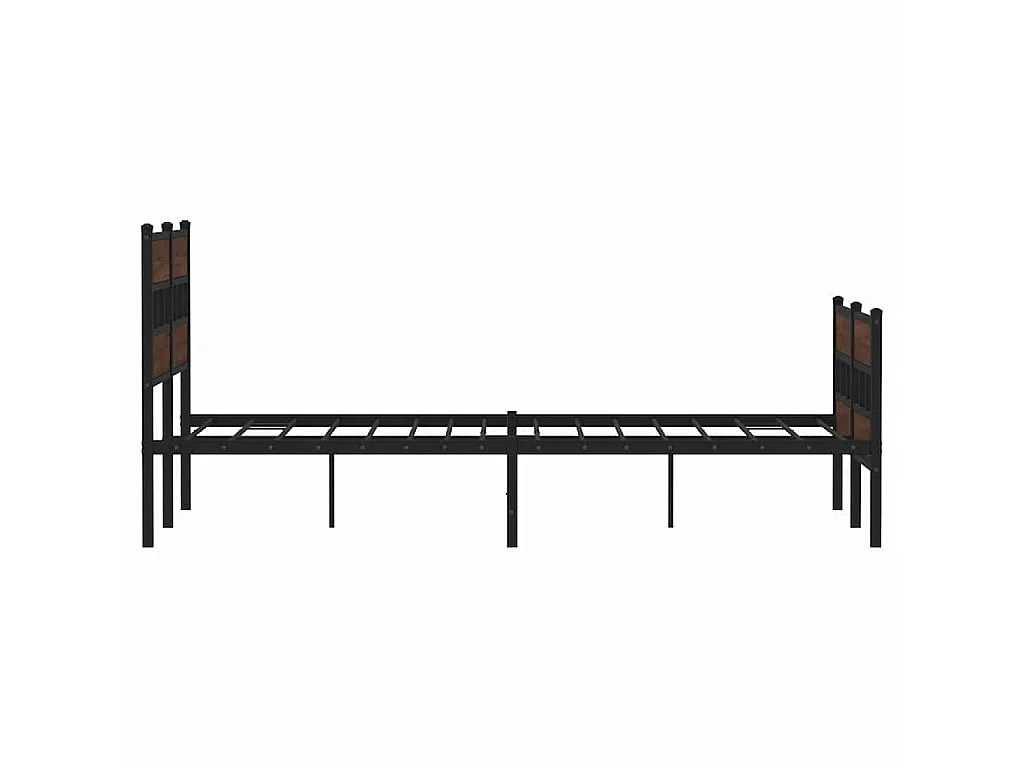Cadre de lit en métal sans matelas chêne marron 160x200 cm