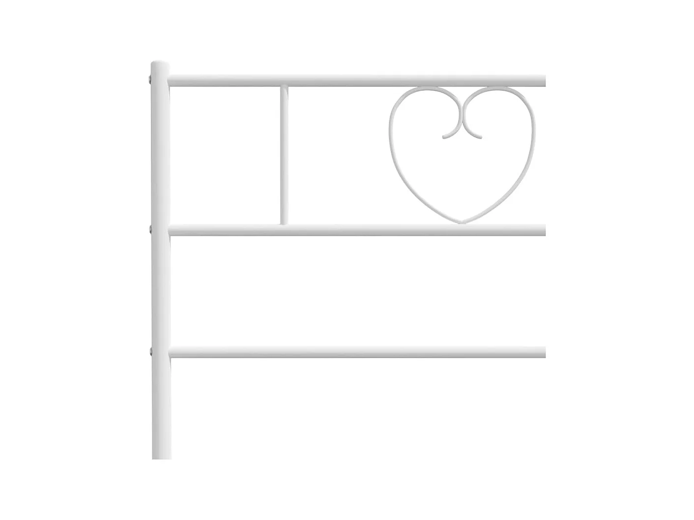 Cadre de lit métal sans matelas avec pied de lit blanc 90x200cm