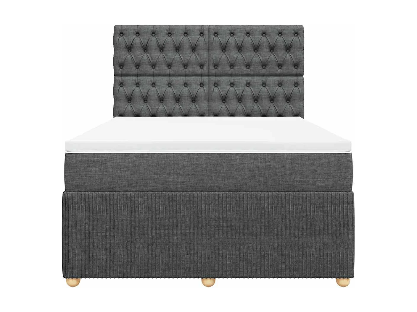 Sommier à lattes de lit avec matelas Gris foncé 140x190cm Tissu