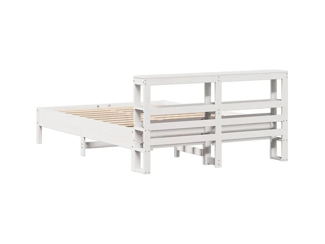 Cadre de lit sans matelas blanc 140x190 cm bois de pin massif