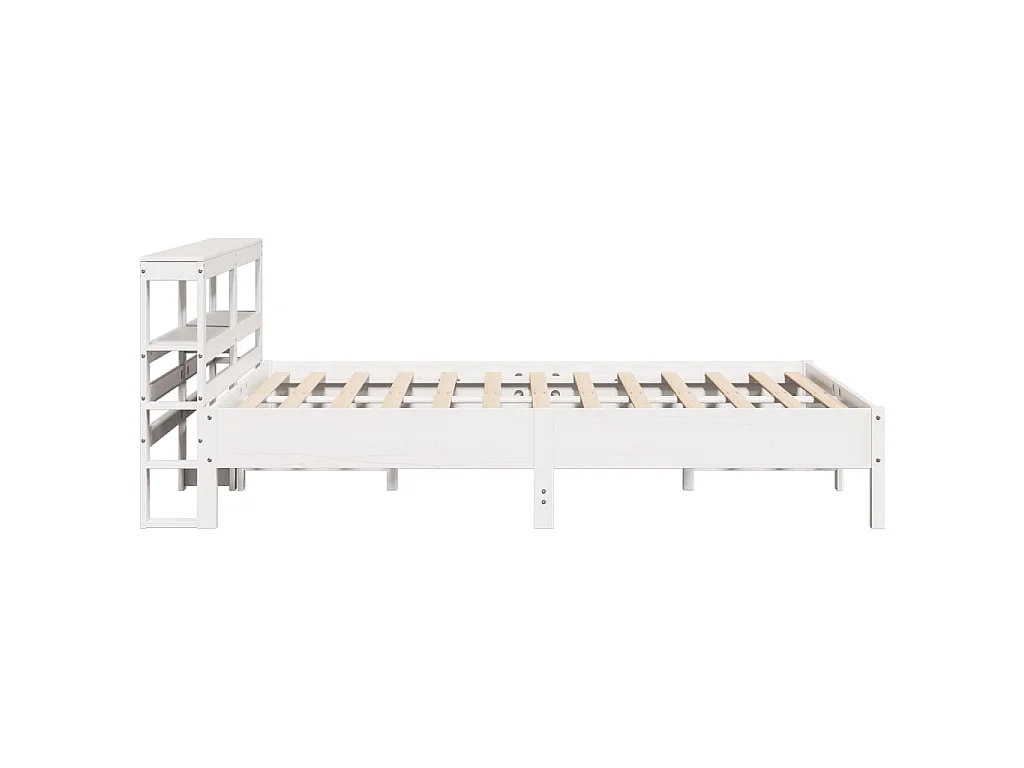 Cama sem colchão 140x190 cm madeira de pinho maciça branco