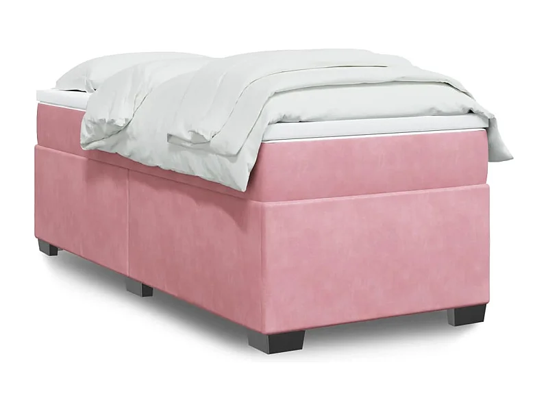 Boxspringbett mit Matratze Rosa 90x190 cm Samt