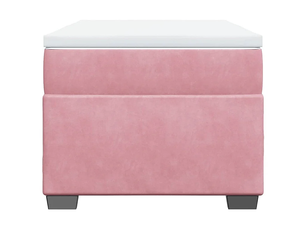 Giroletto a Molle con Materasso Rosa 90x190 cm in Velluto