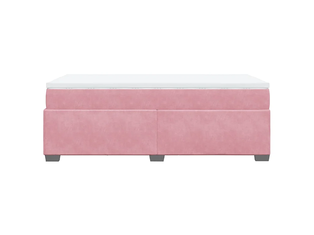 Giroletto a Molle con Materasso Rosa 90x190 cm in Velluto