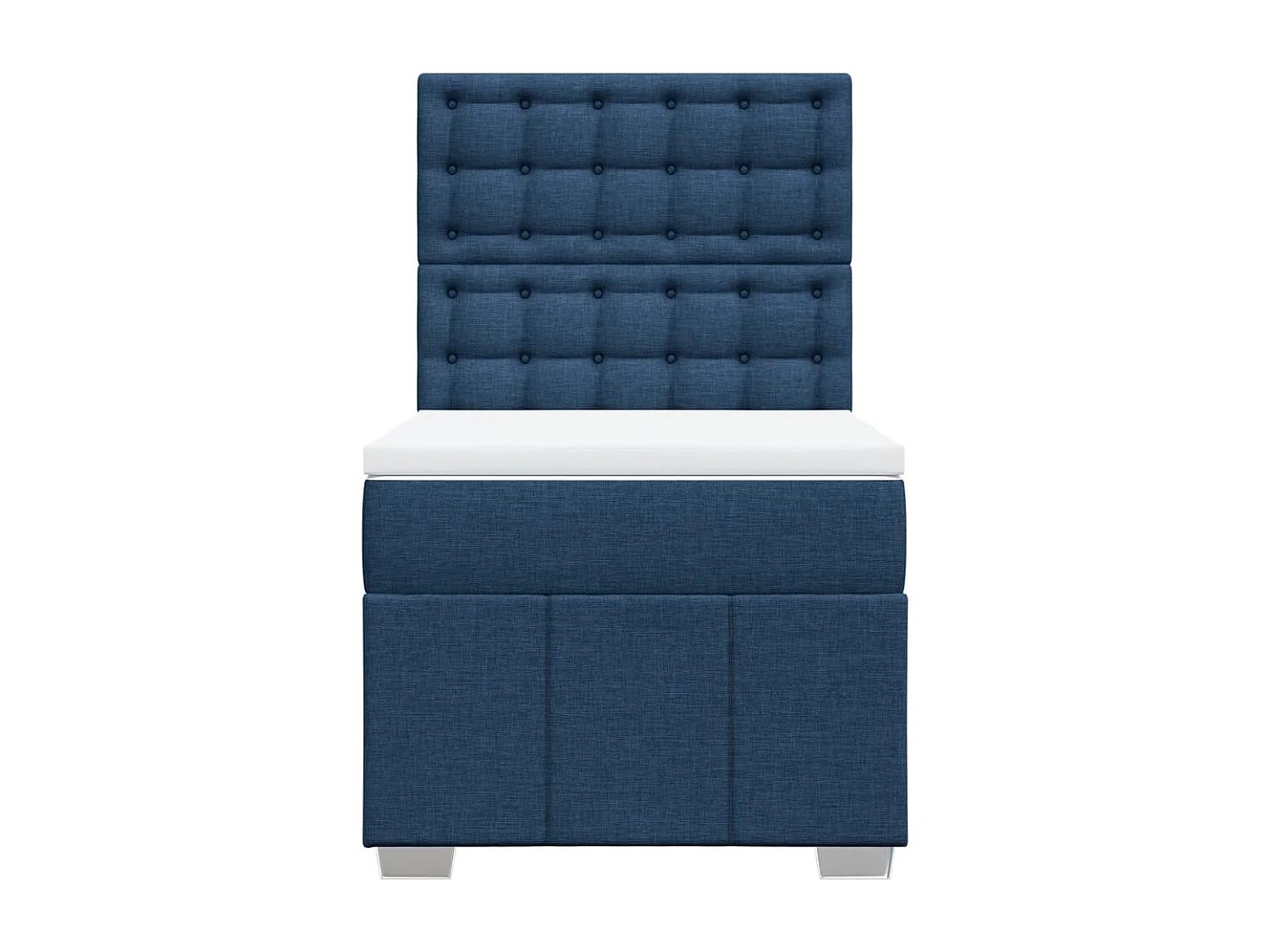 Boxspring met matras stof blauw 90x200 cm