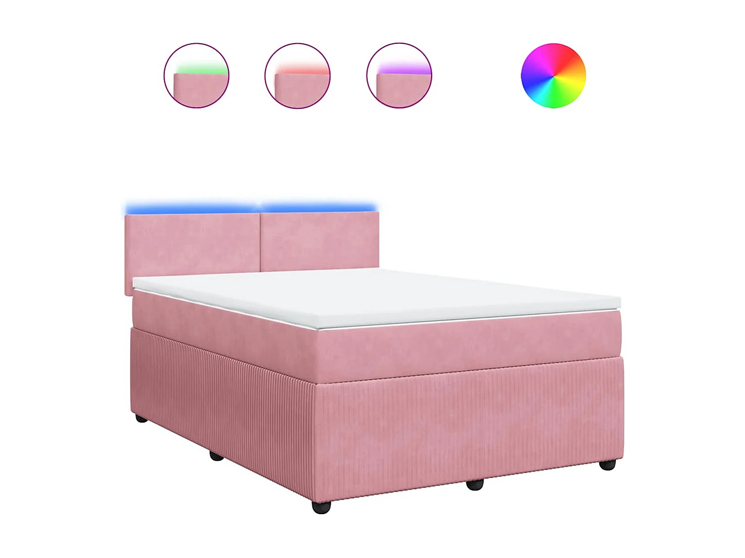 Boxspringbett mit Matratze Rosa 140x200 cm Samt
