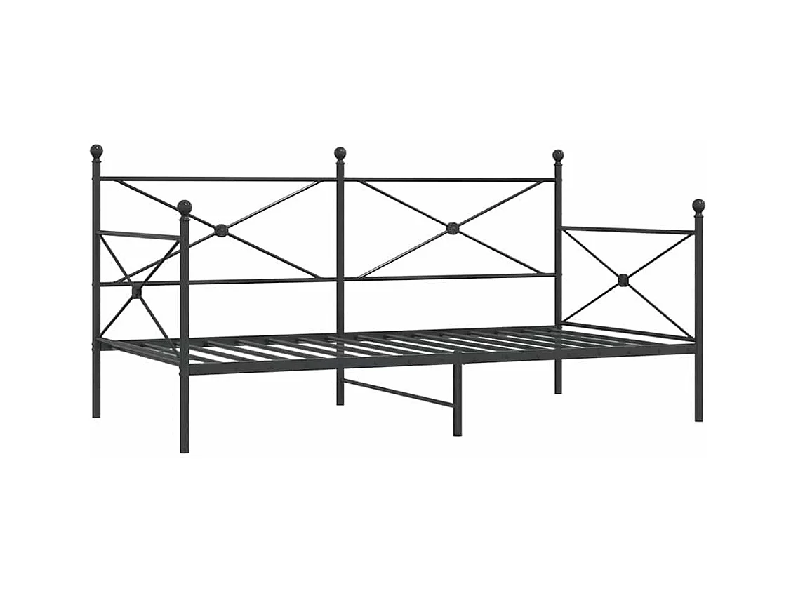 Tagesbett ohne Matratze Schwarz 100x190 cm Stahl