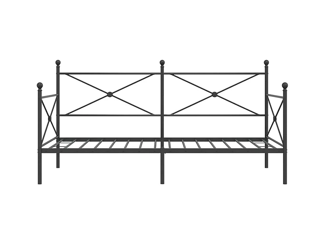Tagesbett ohne Matratze Schwarz 100x190 cm Stahl