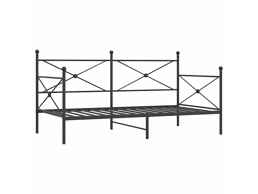 Slaapbank zonder matras 100x190 cm staal zwart