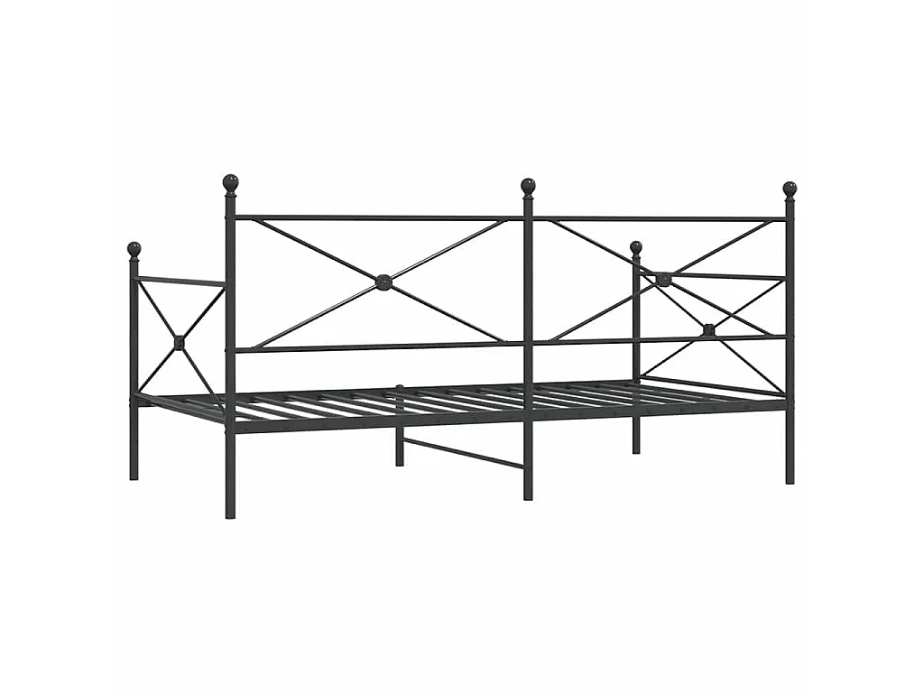 Slaapbank zonder matras 100x190 cm staal zwart