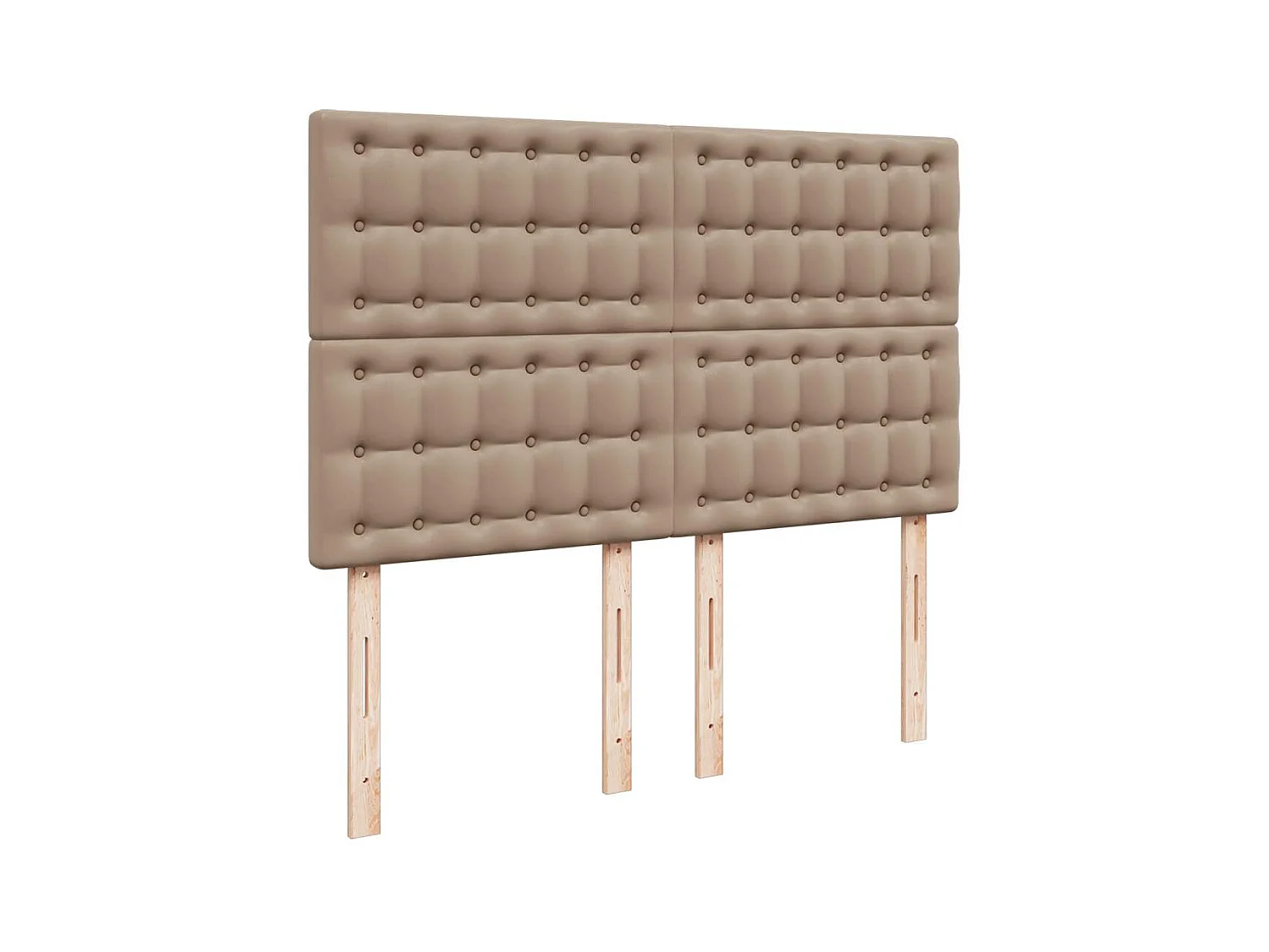 Estructura cama otomana colchón cuero sintético cappucino