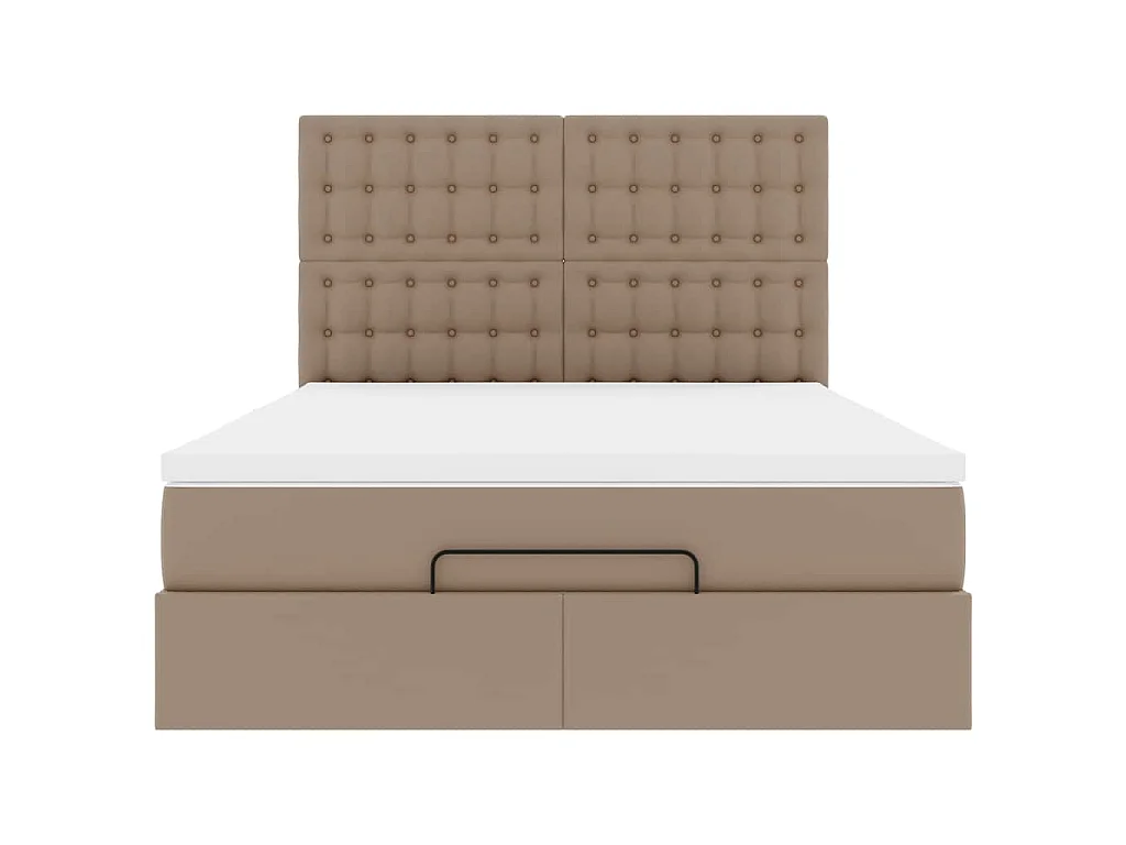 Ottoman bed met matras 140x190cm kunstleer cappuccinokleurig