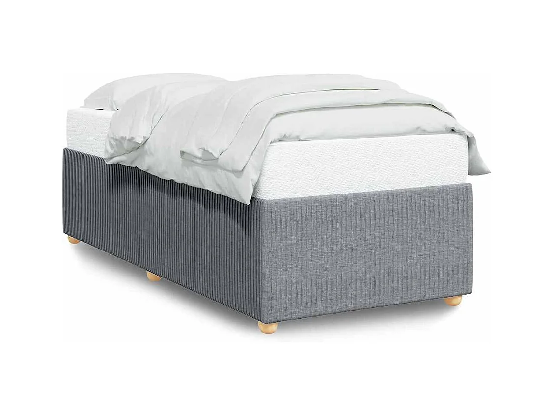 Cadre de lit sans matelas gris clair 100x200 cm tissu