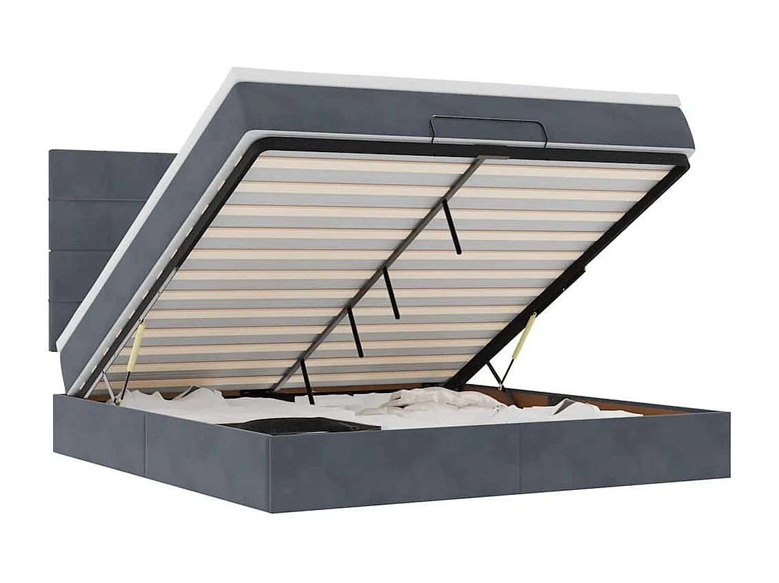 Struttura Letto Pouf con Materassi 180x200 cm Velluto