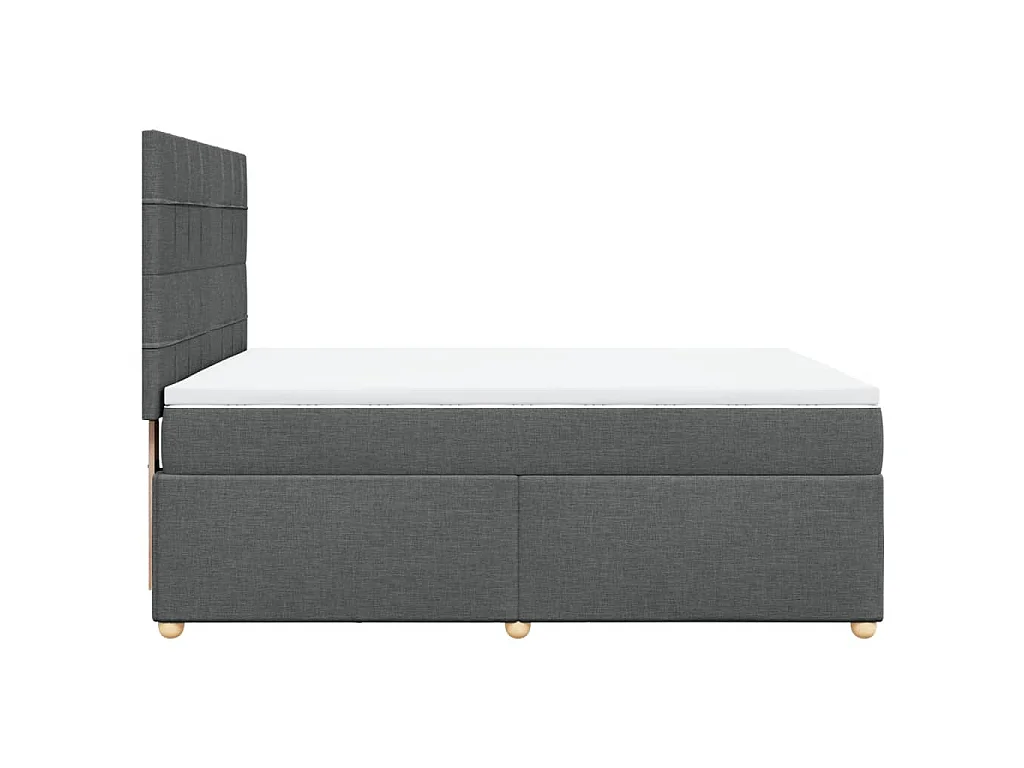 Boxspringbett mit Matratze Dunkelgrau 140x200 cm Stoff