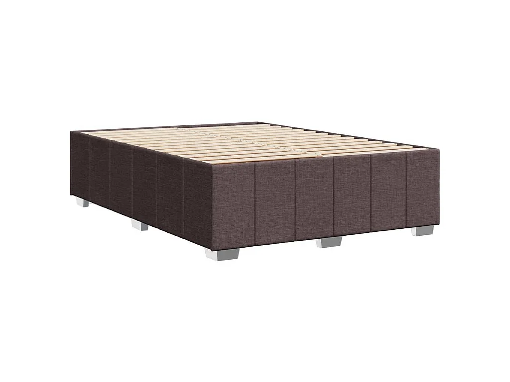 Bettgestell ohne Matratze Dunkelbraun 140x190 cm Stoff