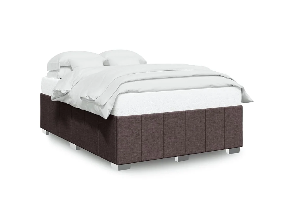 Bettgestell ohne Matratze Dunkelbraun 140x190 cm Stoff