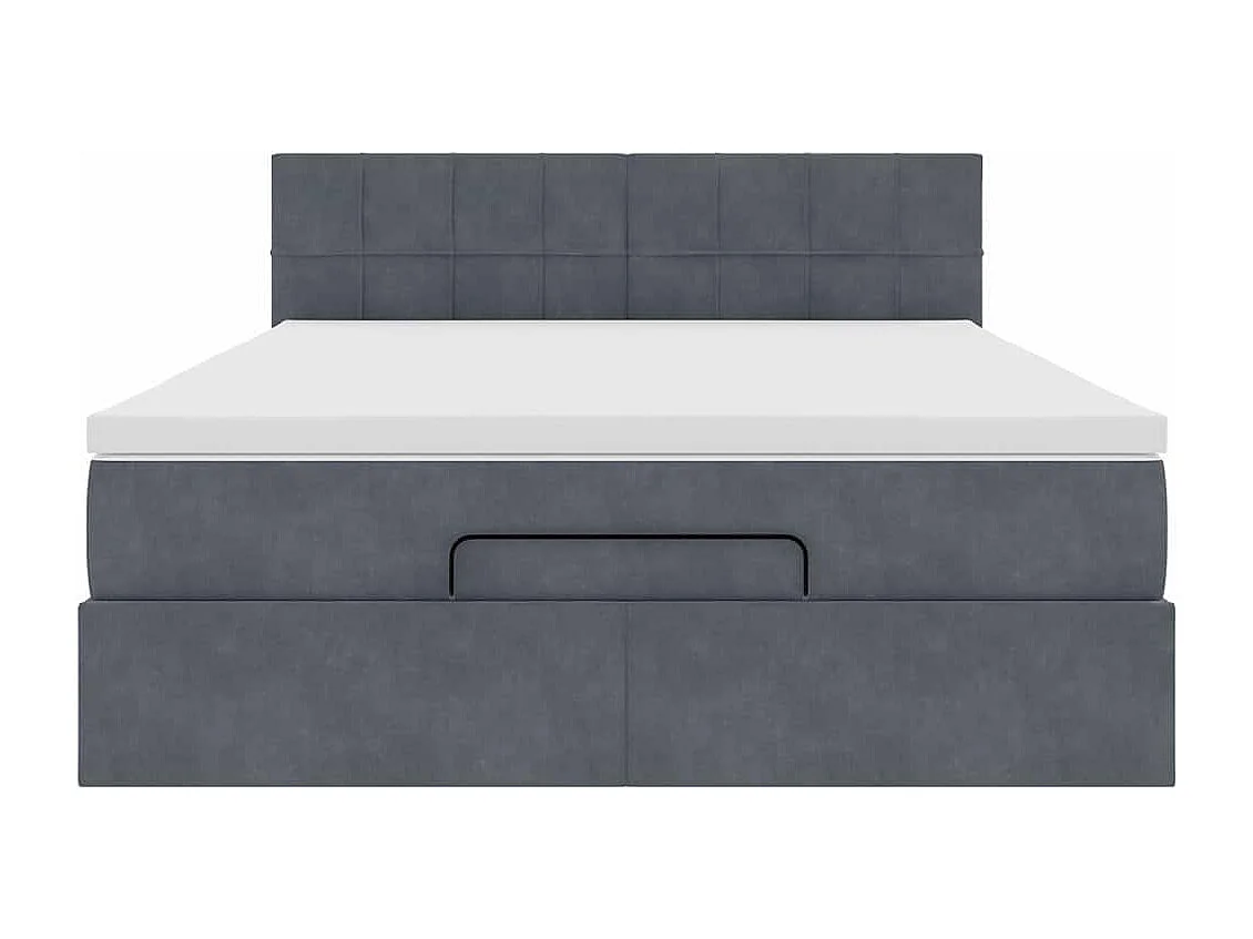 Estrutura de cama otomana com colchão 140x200cm cinzento escuro