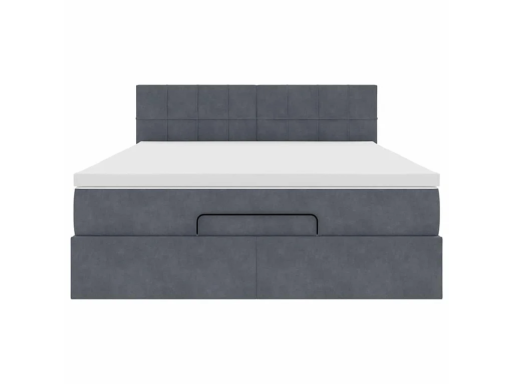 Ottoman bed met matras en LED's 140x200cm fluweel donkergrijs
