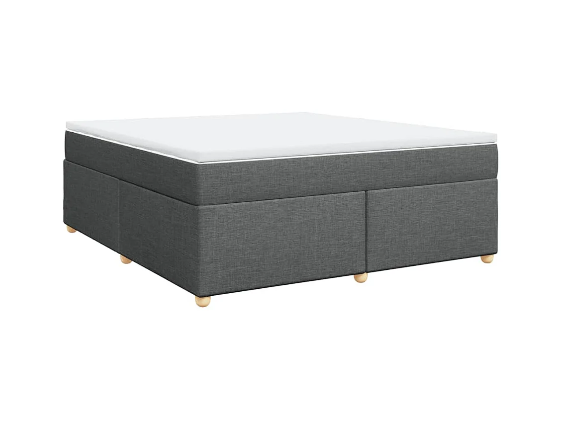 Giroletto a Molle con Materasso Grigio Scuro 180x200 cm Tessuto