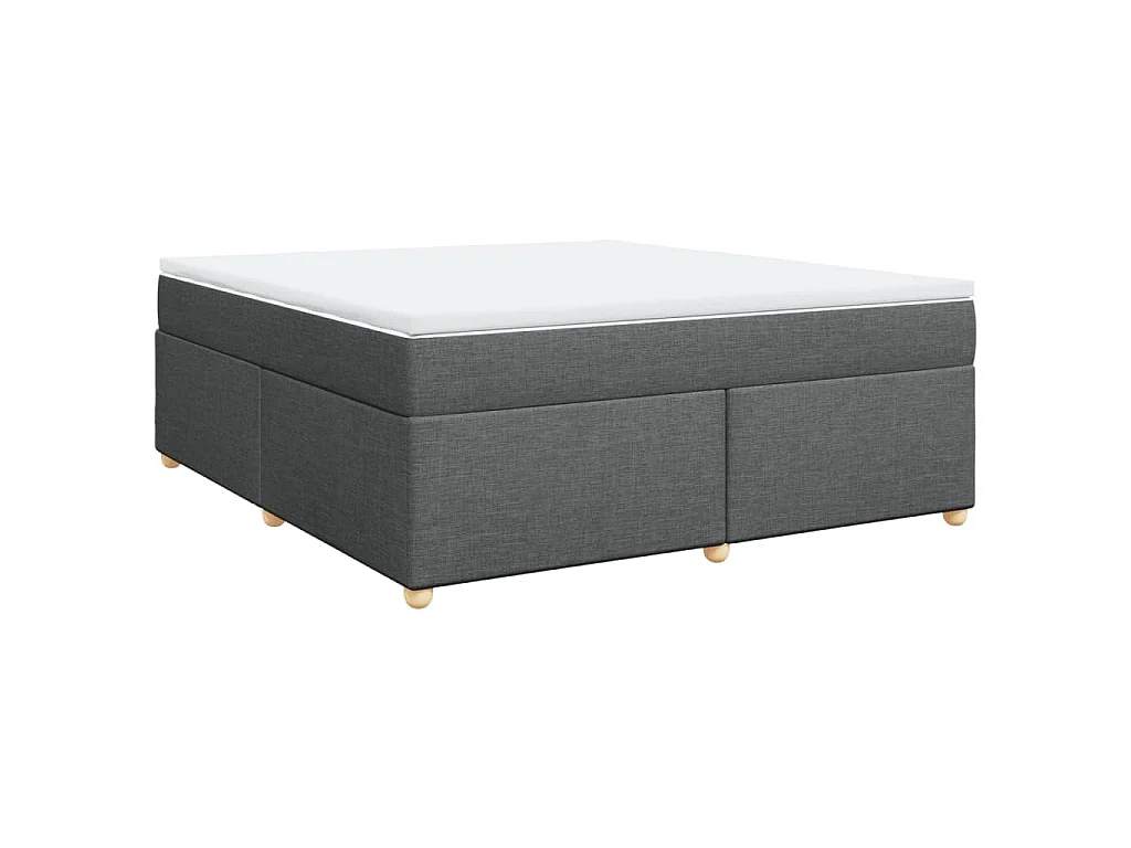 Sommier à lattes de lit avec matelas Gris foncé 180x200cm Tissu