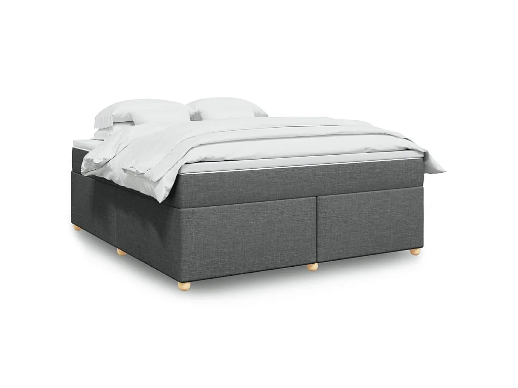 Sommier à lattes de lit avec matelas Gris foncé 180x200cm Tissu
