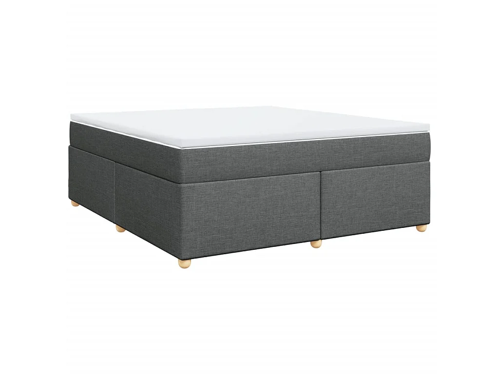 Sommier à lattes de lit avec matelas Gris foncé 180x200cm Tissu