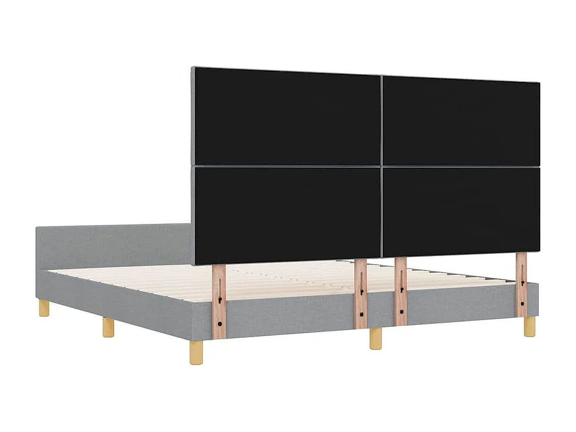 Cadre de lit avec tête de lit Gris clair 180 x 200 cm tissu