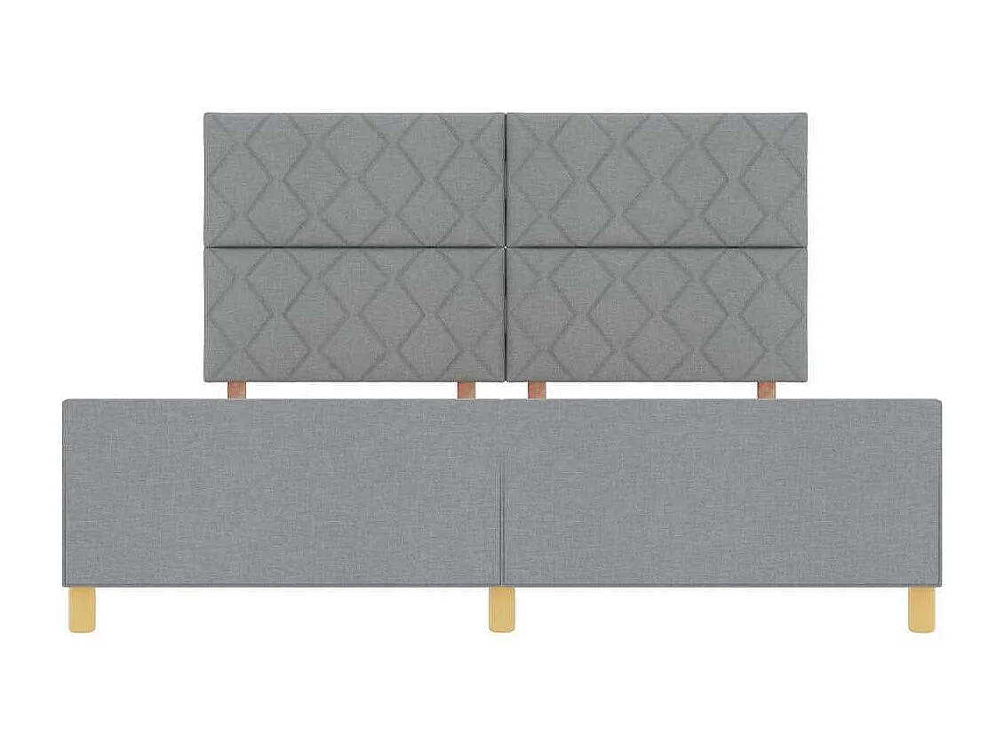 Cadre de lit avec tête de lit Gris clair 180 x 200 cm tissu