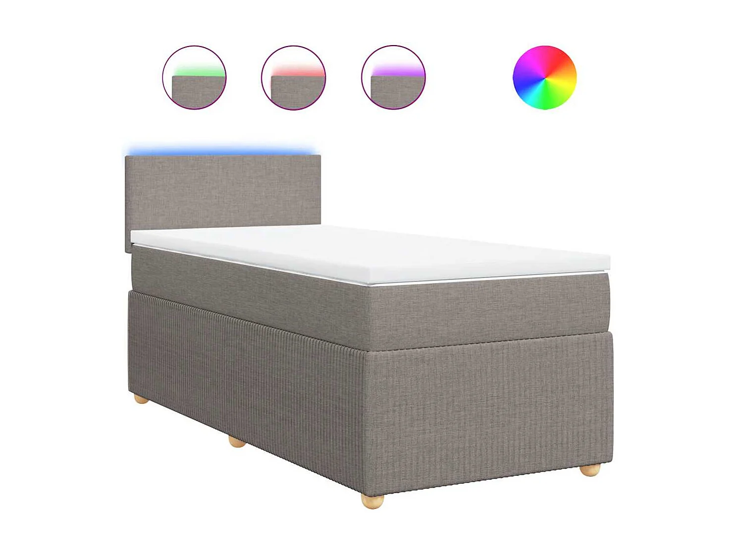 Boxspring met matras stof taupe 90x190 cm